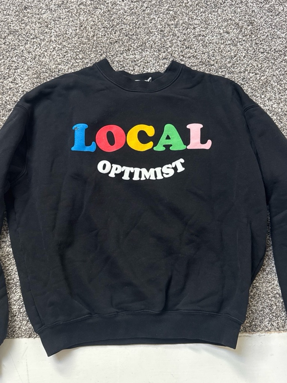 Madhappy Black Crewneck Sweatshirt with Multicolor LOCAL Lettering